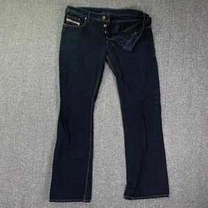 Vintage Diesel Zathan Jeans Men 34x31 Y2K Denim Button Fly Bootcut Linen Pant